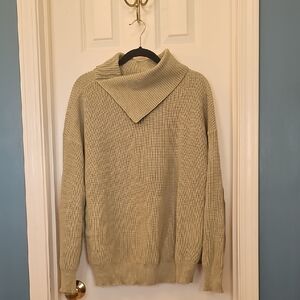 Women's Cream Cowl Neck Knit Sweater